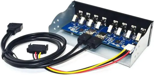 Alt view image 4 of 7 - 8 Port USB Hub USB3 5.25 USB 3.0 Front Panel Splitters USB 3.0 Hub for PC USB-HUB Multiple USB3.0 HUB Splitter Hubs for Computer