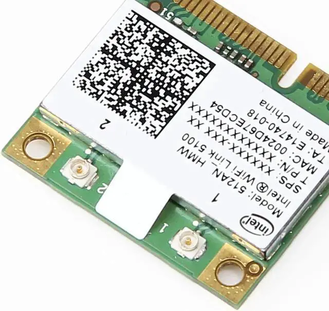 Alt view image 4 of 5 - Dual band 300Mbps Wireless Card For Intel Wifi 5100 512AN_HMW Mini PCI-e Wlan Network Card 2.4G/5Ghz 802.11 a/g/n For Laptop