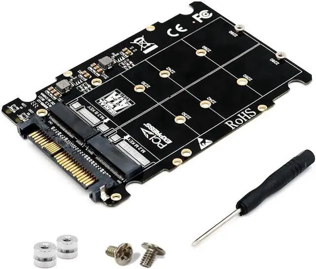 Alt view image 2 of 6 - M.2 SSD to U.2 Adapter 2in1 M.2 NVMe and SATA-Bus NGFF SSD to PCI-e U.2 SFF-8639 Adapter PCIe M2 Converter for Desktop Computers