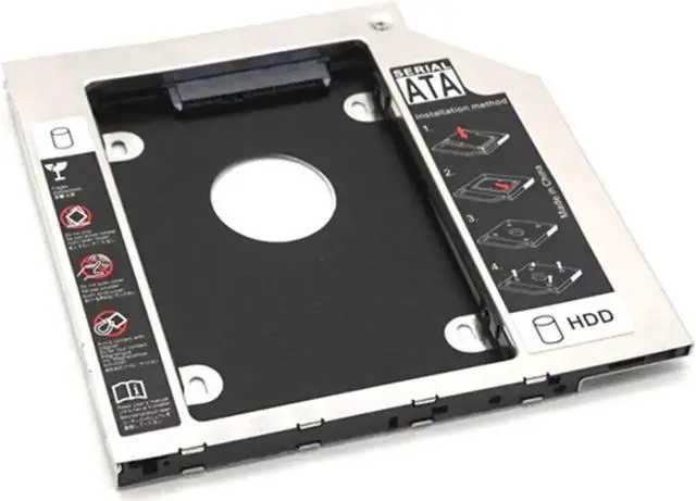 Alt view image 6 of 7 - Universal SATA 3.0 2nd HDD Caddy 9.5mm for 2.5" 2TB SSD Case Hard Disk Enclosure with LED for Laptop DVD-ROM Optical Bay