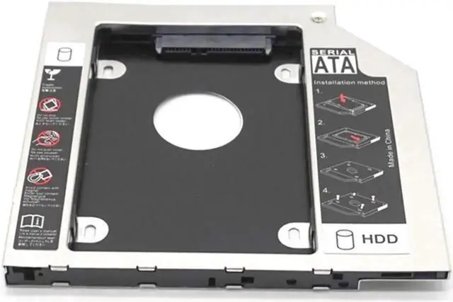 Alt view image 2 of 7 - Universal SATA 3.0 2nd HDD Caddy 9.5mm for 2.5" 2TB SSD Case Hard Disk Enclosure with LED for Laptop DVD-ROM Optical Bay