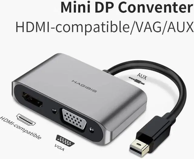 Main image of Mini DisplayPort to HDMI-compatible VGA Adapter Thunderbolt 2 Converter 4K DP Cable for Apple MacBook Air Pro surface
