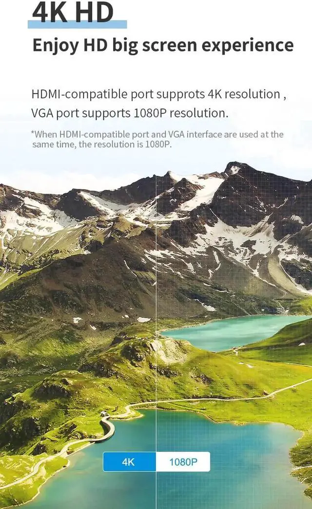 Alt view image 6 of 7 - Mini DisplayPort to HDMI-compatible VGA Adapter Thunderbolt 2 Converter 4K DP Cable for Apple MacBook Air Pro surface