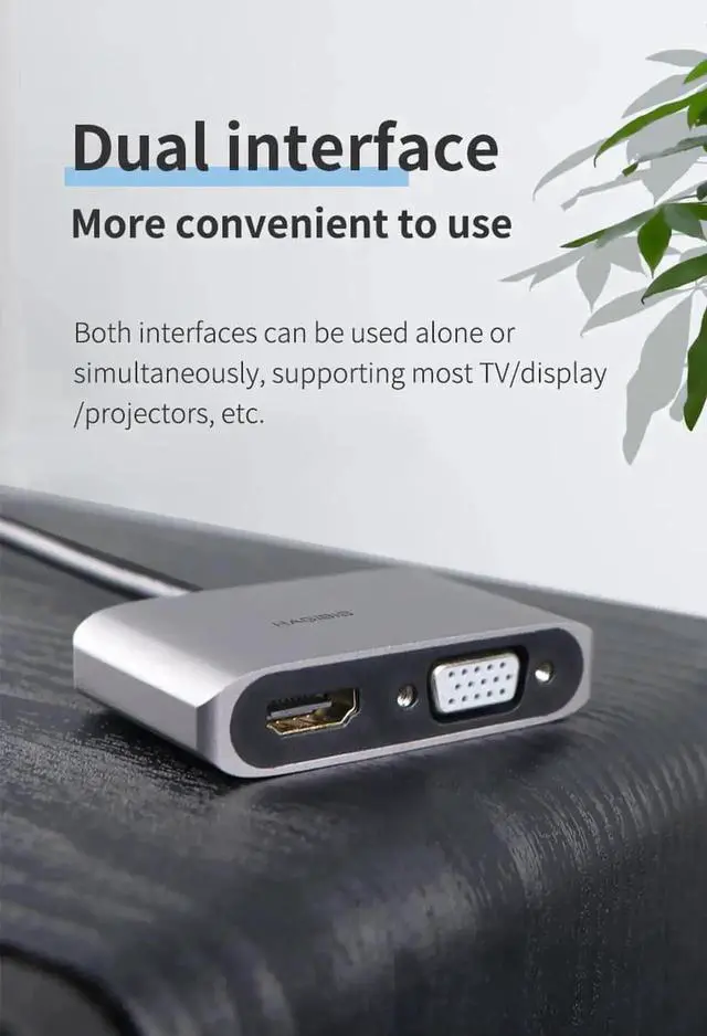 Alt view image 3 of 7 - Mini DisplayPort to HDMI-compatible VGA Adapter Thunderbolt 2 Converter 4K DP Cable for Apple MacBook Air Pro surface