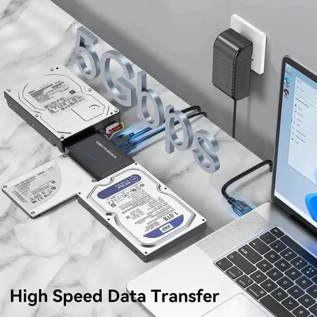 Alt view image 6 of 7 - Hard Drive Reader SATA IDE to USB 3.0 Adapter, USB 3.0 to SATA/IDE Hard Drive Ultra Recovery Converter Kit Data Retrieval Device for 2.5" 3.5" HDD SSD Hard Drive Disk 5.25" DVD/CD-ROM Optical Drive