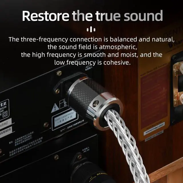 Alt view image 2 of 6 - Hifi Sound Power Connect Wire Male to Female Ac Extension Power Cords Hi-end Fever Power Cable