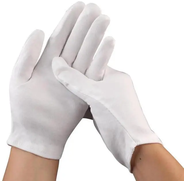 Alt view image 4 of 4 - White gloves, labor gloves, wear-resistant gloves, non-slip gloves, cotton gloves, wenwan gloves, cotton gloves