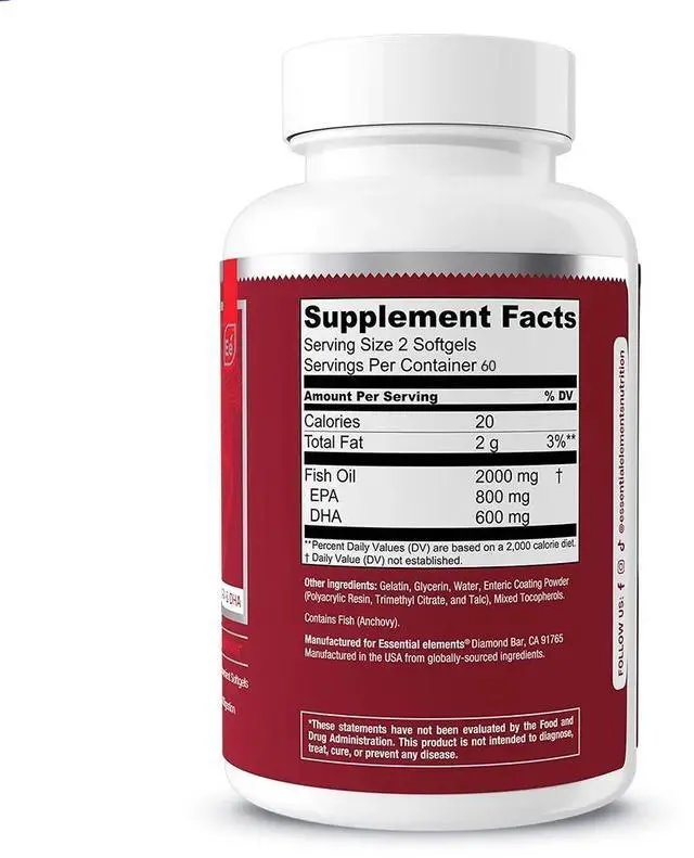 Alt view image 3 of 5 - Essential Elements Omega-3 Fish Oil 120 Softgels