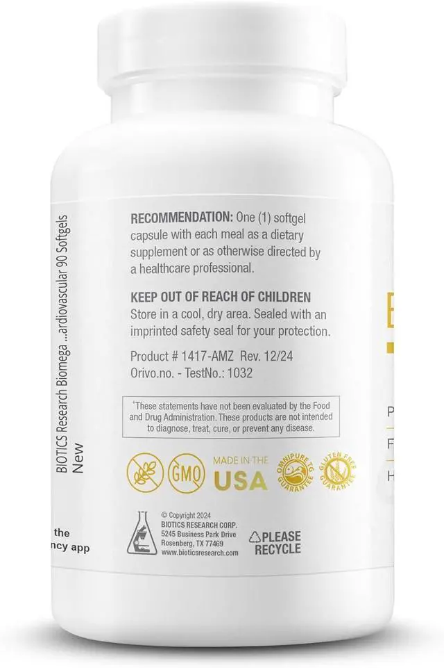 Alt view image 2 of 5 - Biotics Research Biomega-1000 Omega 3 (120 Softgels)