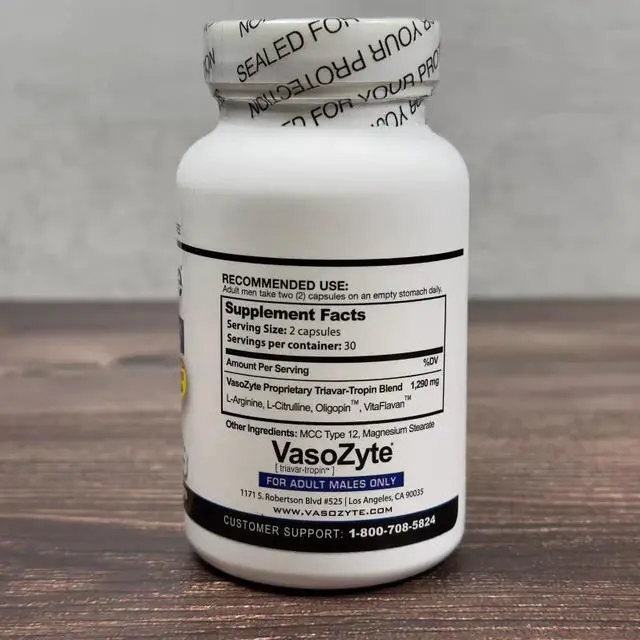 Alt view image 3 of 3 - Generic VasoZyte - Supports Nitric Oxide & Healthy Blood Flow 60 Capsules