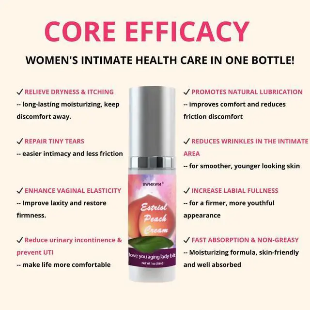 Alt view image 2 of 5 - Bioidentical Estriol Cream for Women 30ml Lightweight Moisturizer Peach Flavor 2-Month Supply