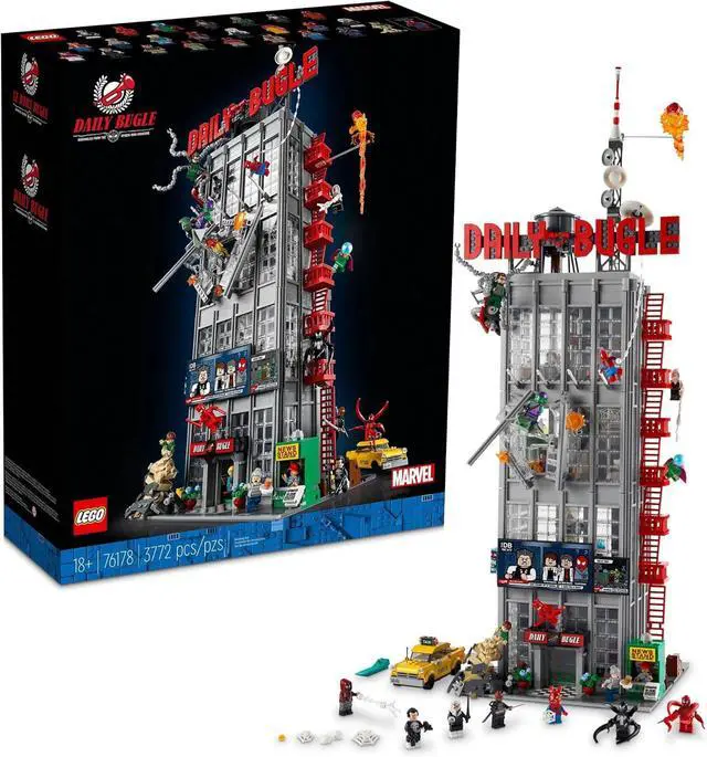 Main image of LEGO Marvel Spider-Man Daily Bugle Building Sets for Adults - Display as Office or Book Shelf Decor - Gifts for Christmas - 25 Minifigures - 76178