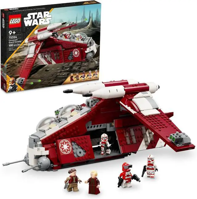 Main image of LEGO Star Wars: The Clone Wars Coruscant Guard Gunship, Buildable Star Wars Toy for 9 Year Olds, Gift Idea for Fans Including Chancellor Palpatine, Padme and 3 Trooper Minifigures, 75354