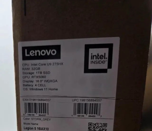 Alt view image 6 of 6 - Lenovo Legion 5i 16" Gaming Laptop - Intel Core Ultra 9 275HX - GeForce RTX 5060 - WQXGA (2560x1600) - Windows 11 Home - 32GB RAM - 1TB SSD
