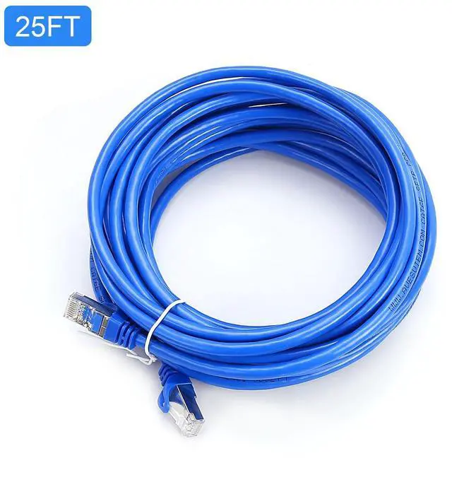 Alt view image 2 of 2 - CAT 6 Shielded Ethernet Cable 25FT, Indoor High-Speed (SFTP) 10Gbps Snagless Shielded 25 FT Ethernet Cable for Internet, Router, Computer, PlayStation, Xbox, POE Camera, Printer - Blue
