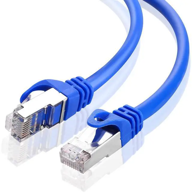 Main image of CAT 6 Shielded Ethernet Cable 25FT, Indoor High-Speed (SFTP) 10Gbps Snagless Shielded 25 FT Ethernet Cable for Internet, Router, Computer, PlayStation, Xbox, POE Camera, Printer - Blue