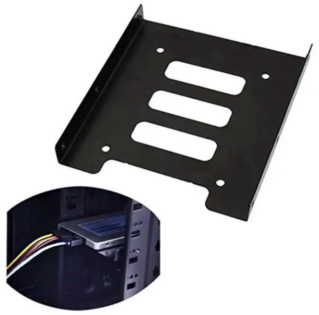 Alt view image 3 of 5 - 2.5 to 3.5 Inch Hard Drive Mounting Bracket, Metal Hard Disk Frame SSD Adapter Tray, Desktop PC 2.5" SSD/HDD to 3.5" Drive Bay Conversion Bracket