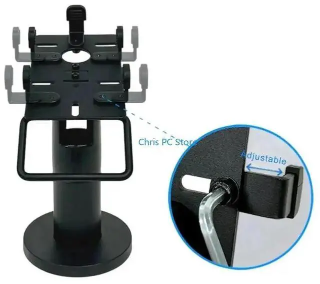 Alt view image 2 of 5 - Universal Credit Card Terminal Stand with Internal Wire Routing, Adjustable Clamp for 70-100mm Width Device