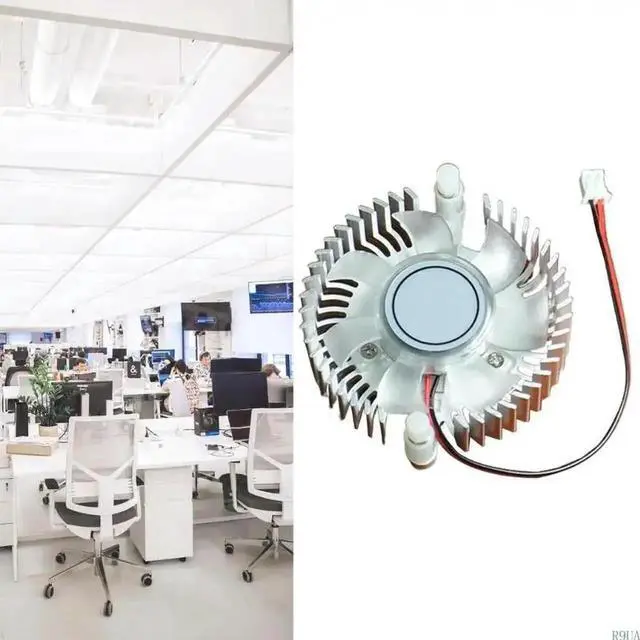 Alt view image 2 of 3 - 55mm Hole Pitch Graphics Card Heatsink Fan, 5V/12V 2Pin Universal VGA Cooler with Aluminum Radiator for Desktop GPU Chipset Cooling