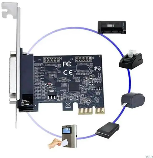 Alt view image 4 of 5 - PCIe to DB25 Parallel Port Card, AX99100 Chip 25Pin LPT Printer Adapter, PCI-E x1 to DB25 IEEE 1284 Controller Card for Desktop PC