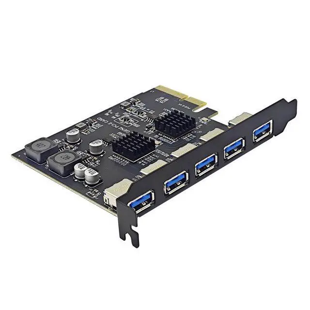 Alt view image 3 of 4 - 5-Port PCIe USB 3.2 Gen 2 Expansion Card, PCI-E X4 to USB 3.1 Gen2 10Gbps Adapter, 3×USB-C & 2×USB-A Hub Controller for Desktop PC