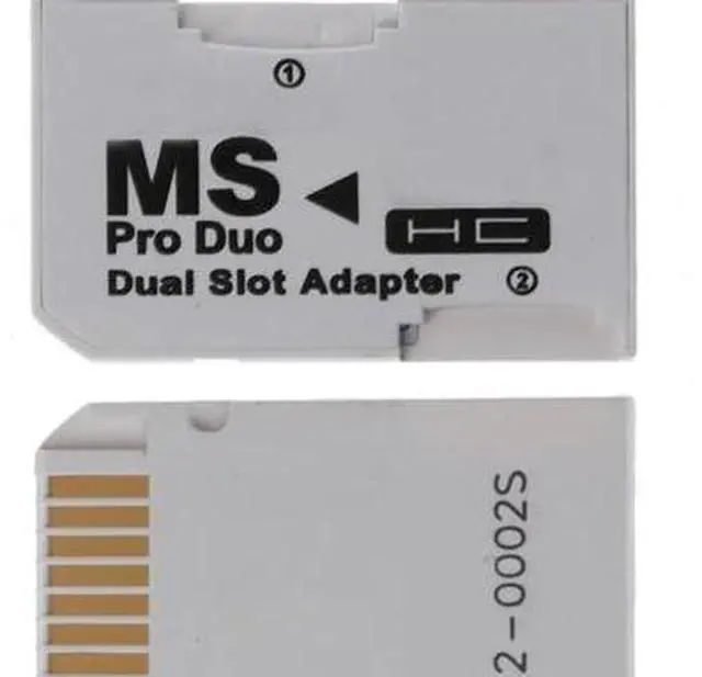Main image of Micro SD TF to Memory Stick MS Pro Duo Adapter, Single / Dual 2 Slot Card Converter for Sony PSP 1000 2000 3000 Camera Handycam