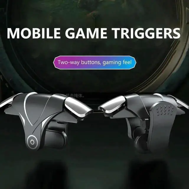 Alt view image 2 of 4 - single 4 Finger Mobile Gaming Triggers for PUBG, Aim Shoot Joystick Buttons with Free Finger Sleeves, L1R1 Sensitive Gaming Controller for Android iOS Phone FPS Games