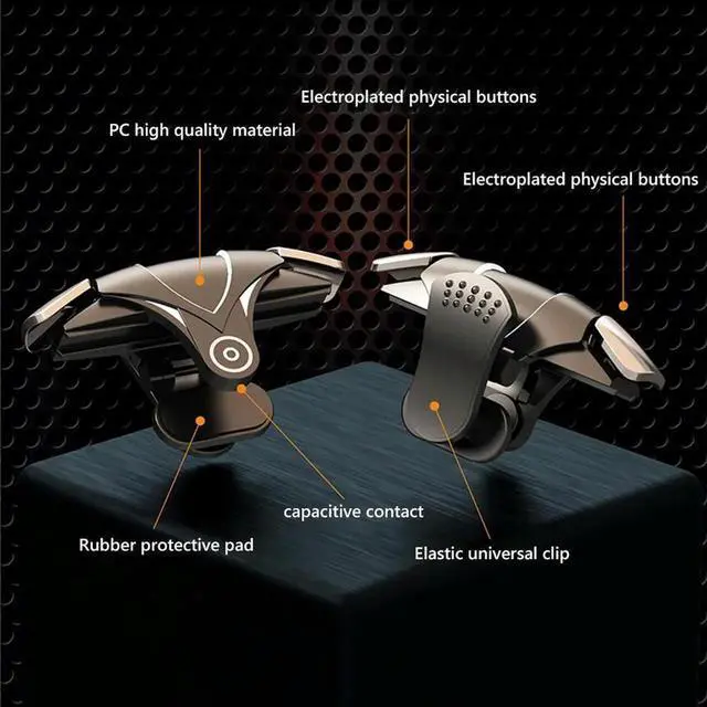 Alt view image 3 of 4 - single 4 Finger Mobile Gaming Triggers for PUBG, Aim Shoot Joystick Buttons with Free Finger Sleeves, L1R1 Sensitive Gaming Controller for Android iOS Phone FPS Games