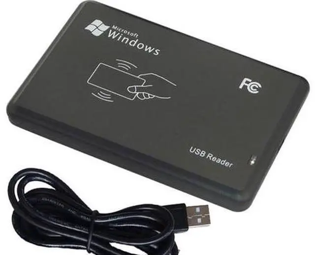 Main image of AJMRTC 125KHz USB RFID Card Reader, Black Proximity Smart ID Card Reader, Plug & Play No Driver, Compatible with EM4100 EM4200 EM4305 T5577 TK4100 for Access Control Attendance System