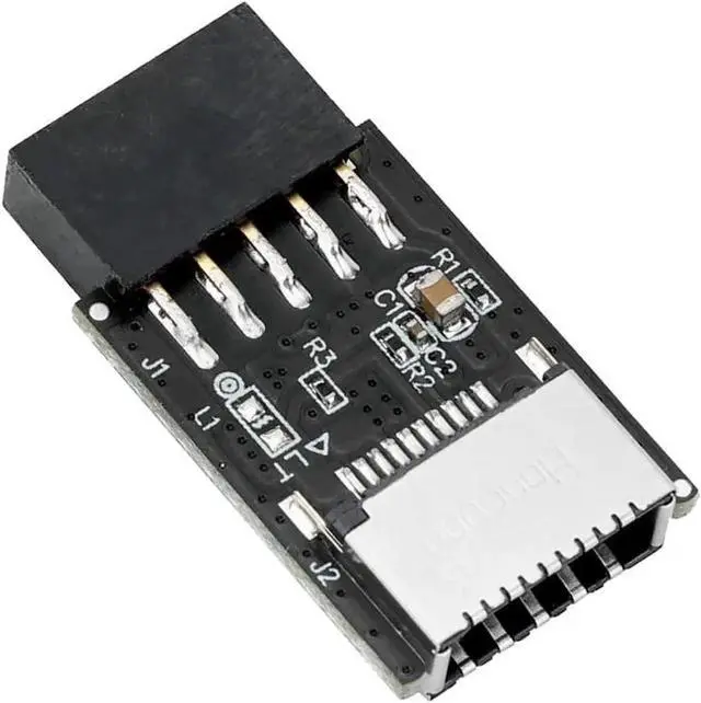 Main image of Motherboard USB2.0 9Pin Header to USB3.2 20Pin Key-A Type-E Female Adapter Cable for Front USB-C Panel Mount