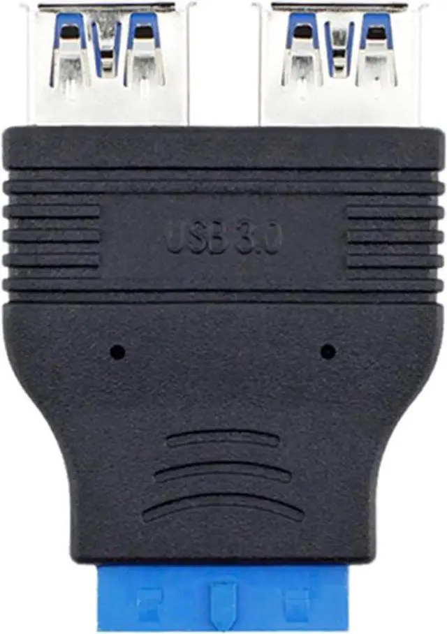 Alt view image 4 of 4 - Dual Port USB 3.0 Adapter Cable, Motherboard 20Pin/19Pin Internal Header to 2×USB-A Female Panel Mount Connector
