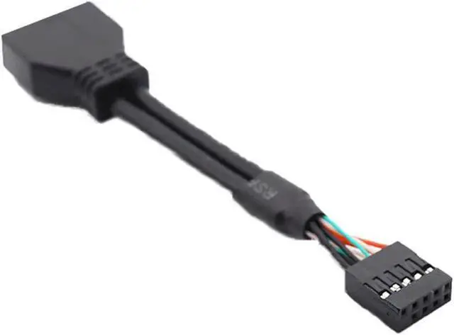Alt view image 3 of 3 - Motherboard USB 2.0 9Pin Female to USB 3.0 20Pin Male Adapter Cable, Internal Header Converter Cord, Black