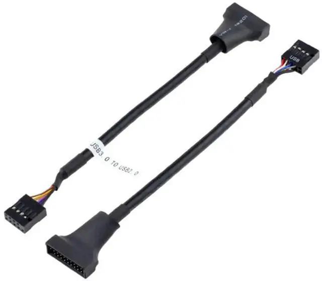 Alt view image 3 of 4 - USB3.0 20Pin Female to USB2.0 9Pin Female Header Adapter Cable, Mainboard Internal Converter Cord for Desktop PC