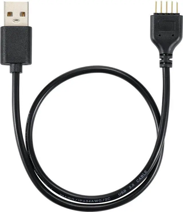 Main image of Motherboard USB 2.0 9Pin Header to Standard USB-A Female Extension Cable, Internal Mainboard 9PIN to External Type-A Port Adapter Cord