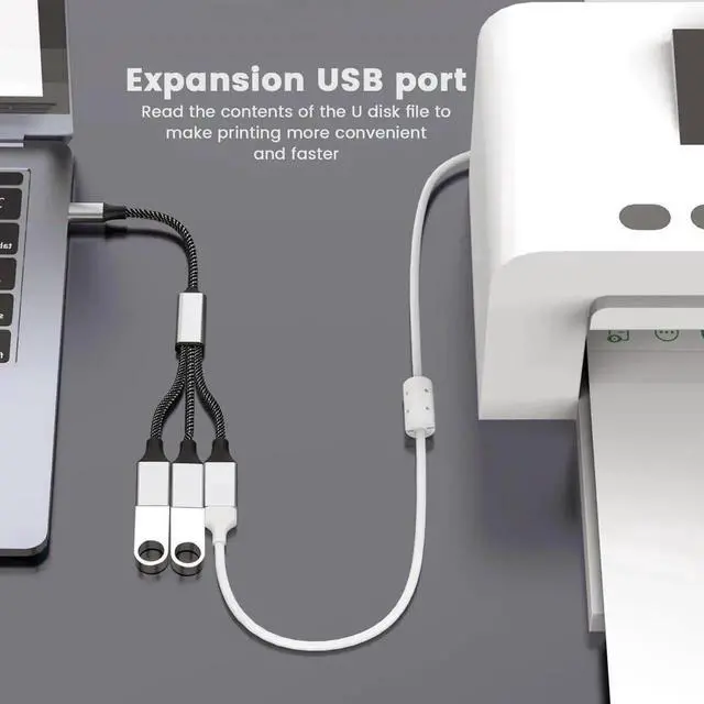 Alt view image 4 of 7 - 0.8FT USB-C Male to Dual USB-A 2.0 Female OTG Splitter Hub, 2-Port Type-C to Double USB-A Adapter for Phone, Laptop & Game Console