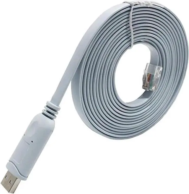 Alt view image 3 of 5 - 6FT FTDI Chip USB to RJ45 RS232 Rollover Console Cable, T232+ZT213 USB2.0 Serial Console Cord for Network Switch, Router & Wireless AP