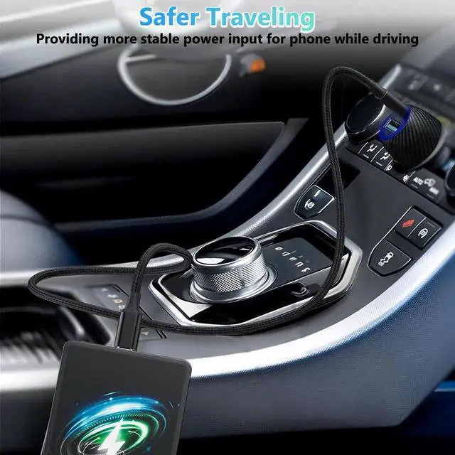 Alt view image 4 of 7 - 3.3FT/1M Braided USB-C to Mini 5-Pin USB Cable, OTG Data Sync & Charging Cord for Camera, Dash Cam, MP3, GPS
