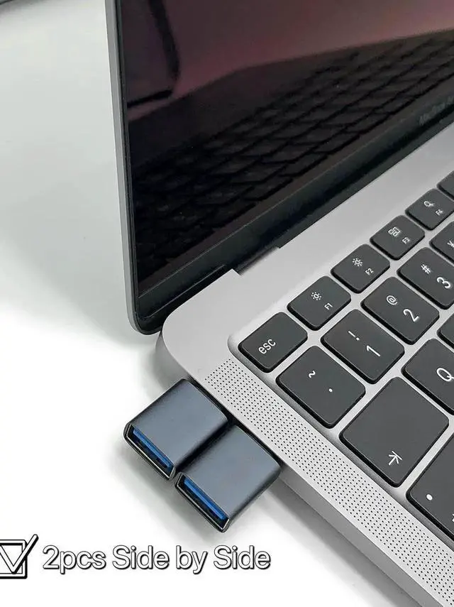 Alt view image 4 of 6 - 3-Pack Grey USB3.2 Gen2 10Gbps USB-C Male to USB-A Female Adapter, Type-C to USB-A Converter for MacBook, Laptops & Thunderbolt 3/4 Devices