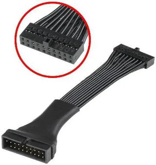 Main image of 6 Inches Low Profile USB3.0 20Pin Internal Header Extension Cable, Slim Short Mainboard Header Extender Cord