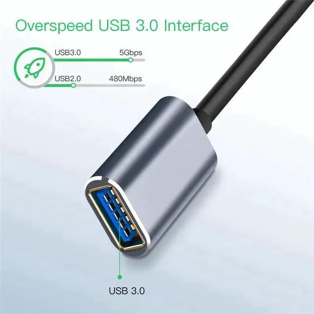 Alt view image 6 of 7 - 3.3FT USB 3.0 Type A Male to Female Extension Cable, High Speed USB Extender Cord for Keyboard, Gamepad, Webcam, Flash Drive, HDD & Printer