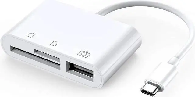 Alt view image 5 of 7 - 3-in-1 USB-C OTG Card Reader, USB-C to SD + Micro SD + USB2.0 Female Camera Connection Kit for iPad Pro 11"/12.9"(2018), MacBook Pro & All USB-C Devices