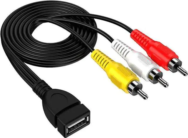 Alt view image 4 of 5 - 5FT/1.5M USB2.0 Female to 3 RCA Male AV Cable, USB to RCA Composite Audio Video Cord for Camcorder, TV, PC & Mac