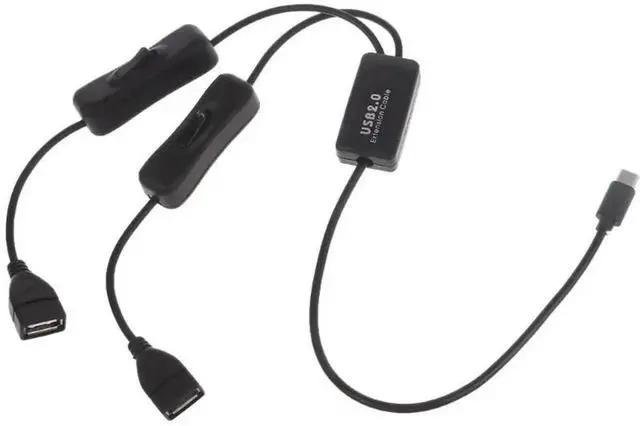 Main image of 2-in-1 USB3.1 Type-C Male to Dual USB2.0 Female OTG Hub Converter Cable