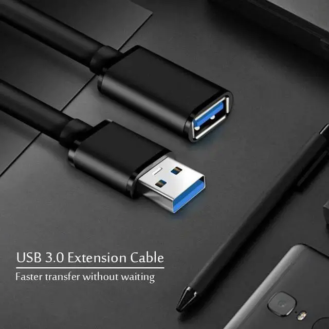Alt view image 2 of 7 - 10FT USB 3.0 Male to Female Extension Cable, High Speed Data Transfer Cord for Smart TV, PS4, Xbox One & External SSD