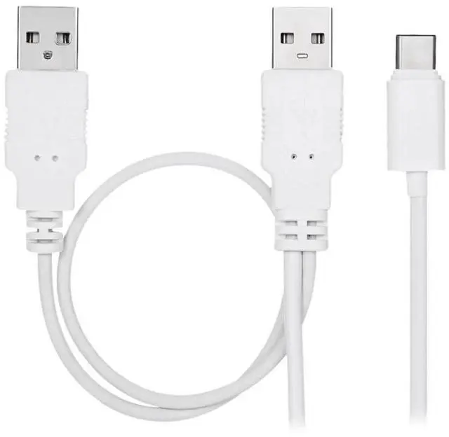 Main image of USB3.1 Type-C to Dual USB-A Male Y Splitter Cable | Extra Power Supplement for External Hard Drive & Smartphones