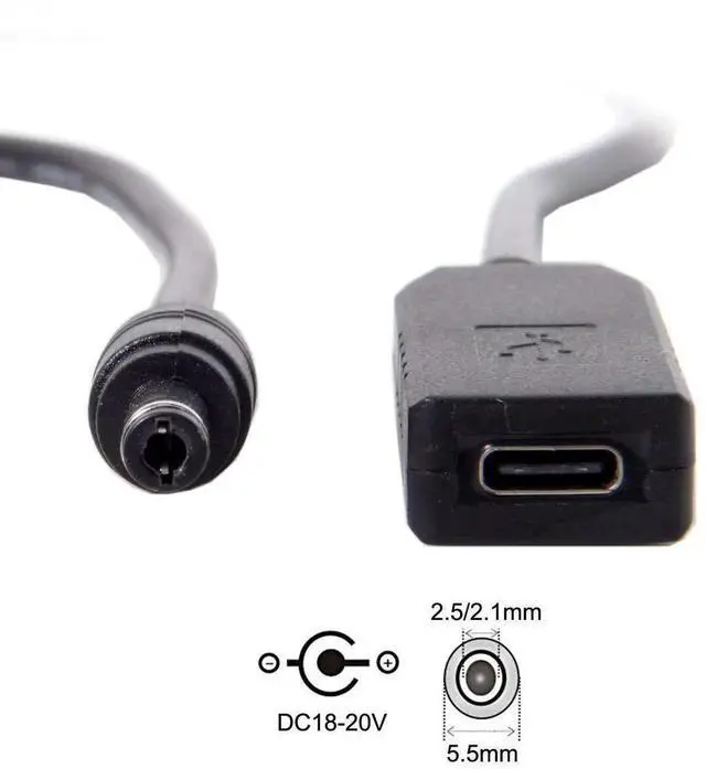Alt view image 6 of 7 - USB3.1 Type-C to Dual DC 5.52.1mm & 5.52.5mm PD Emulator Trigger Cable | Fixed 20V Output for DC Port Laptops