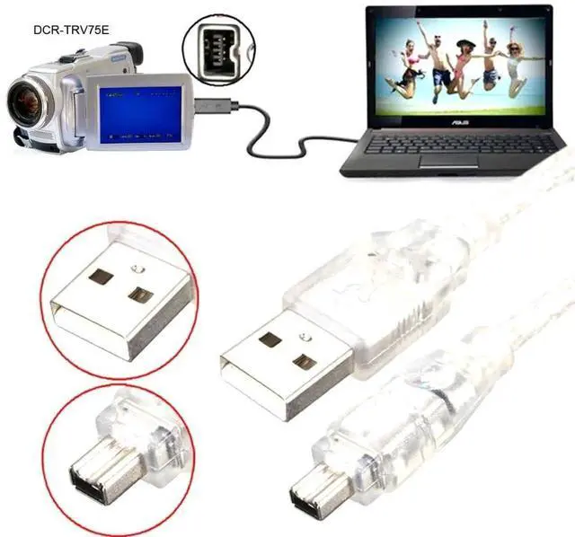 Alt view image 3 of 7 - 2 Pack 1M USB2.0 to IEEE1394 4Pin iLink Firewire Cable Specially for DCR-TRV75E DV Camcorder