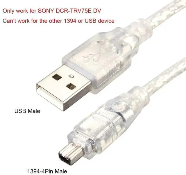 Alt view image 5 of 7 - 2 Pack 1M USB2.0 to IEEE1394 4Pin iLink Firewire Cable Specially for DCR-TRV75E DV Camcorder
