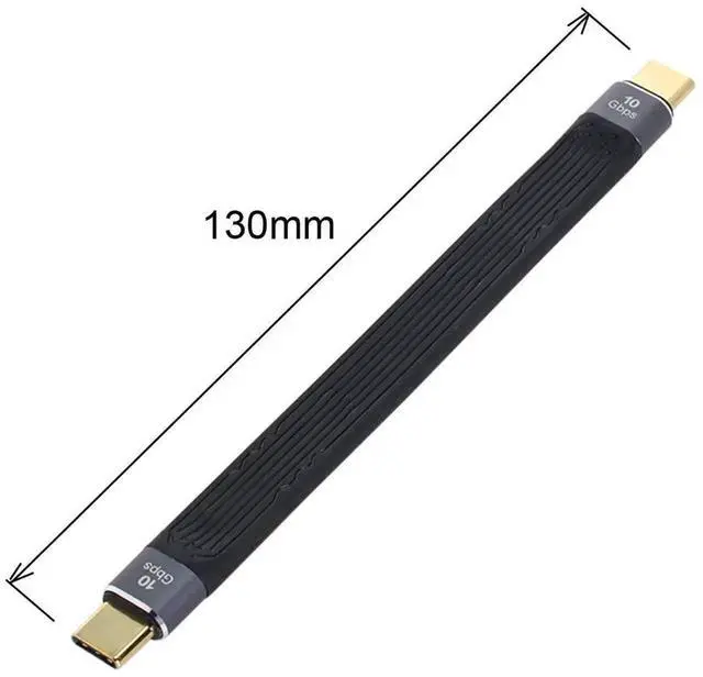 Alt view image 3 of 7 - 13cm Ultra-Thin FPC Flat USB3.1 Gen2 Type-C Male to Male Cable | 10Gbps Data Cord for Laptops & Smartphones