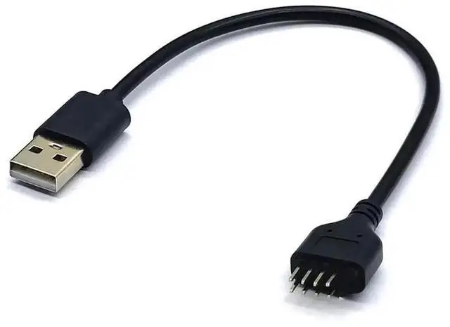 Main image of USB2.0 Mainboard 9Pin Header to External USB-A Male Internal Extension Cable